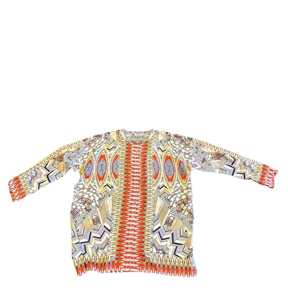 Johnny Was Vibrant Orange and Cream Tunic - Picture 6 of 9